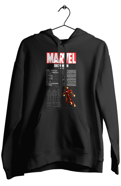 Чоловіче худі з принтом "MARVEL (ЗАЛІЗНА ЛЮДИНА)". Герой, залізна людина, комікс, костюм, марвел, марвел комікс, старк, супергерой, тоні старк. CustomPrint.market