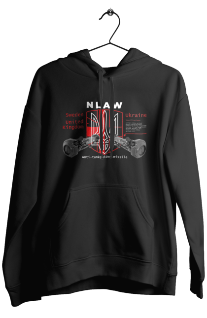 Чоловіче худі з принтом "NLAW". Caesar, himars, nlaw, patriot, weapon, zaluzhny. CustomPrint.market