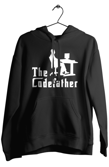 Чоловіче худі з принтом "Батько коду". Айті, айтішник, батько коду, для айтішника, для програміста, подарунок айтішнику, подарунок програмісту, програміст, розробник. KRUTO.  Магазин популярних футболок