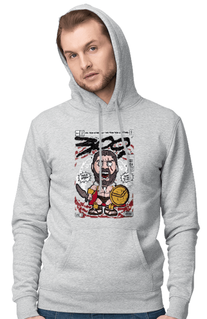 Чоловіче худі з принтом "Leonidas 300". 300, леонід, леонід 300, спарта. Funkotee