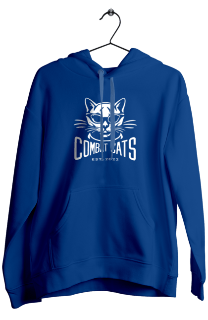 Чоловіче худі з принтом "COMBAT CATS logo 2023". Бойові коти, дизайн, мода, стиль, україна. CustomPrint.market