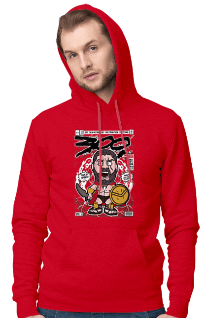 Чоловіче худі з принтом "Leonidas 300". 300, леонід, леонід 300, спарта. Funkotee