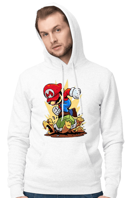 Чоловіче худі з принтом "Маріо". Mario bros, nintendo, гра, маріо, персонаж. futbolka.stylus.ua