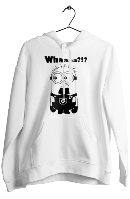 Чоловіче худі з принтом "Що? Чорний Міньйон". Посіпака, що. CustomPrint.market