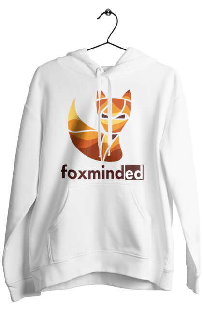 Чоловіче худі з принтом "Logo FoxmindEd". Foxminded, лиса, логотип. Магазин фірмового мерчу компанії FoxmindEd