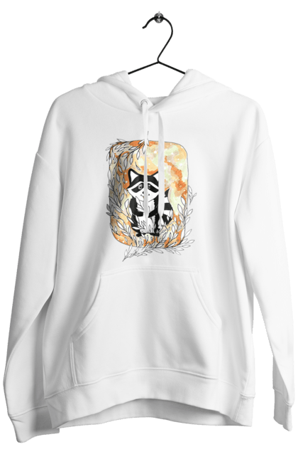 Чоловіче худі з принтом "Єнот Чарлі". Акварель, єнот. CustomPrint.market