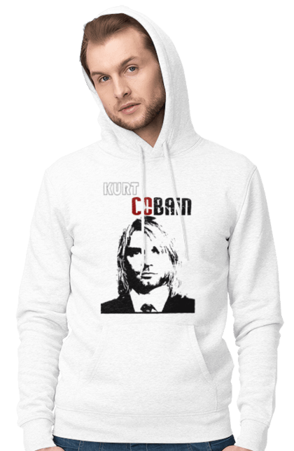 Чоловіче худі з принтом "Курт Кобейн". Cobain, kurt, kurt cobain, nirvana, гурт, кобейн, курт, курт кобейн, музика, нірвана, рок. futbolka.stylus.ua