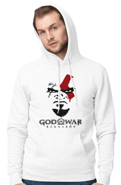 Чоловіче худі з принтом "God of War Ragnarok". God, god of war, of war, ragnarok, гад оф вар, рагнарек. ART принт на футболках