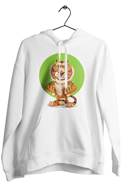Чоловіче худі з принтом "Гарний тигр". Велика кішка, великий кіт, дика природа, дикий, звір, погляд, портрет, природа, стилізація, тварина, тигр, хижак. ART принт на футболках
