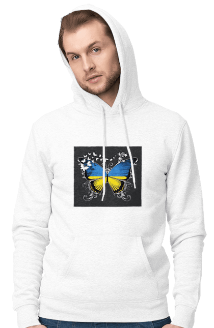 Чоловіче худі з принтом "Метелик". Купити, метелик, мода, новинка, подарунок. CustomPrint.market