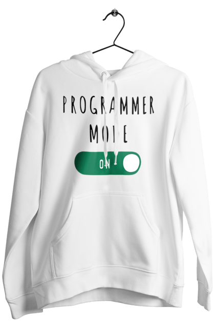 Чоловіче худі з принтом "Режим програміста". Айті, айтішник, для айтішника, для програміста, подарунок айтішнику, подарунок програмісту, програміст, режим програміста, розробник. KRUTO.  Магазин популярних футболок