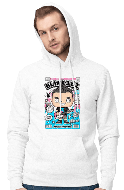 Чоловіче худі з принтом "Mark Hoppus Blink 182". 182, блимати 182, марк хоппус, метал, моргати, музика, рок. Funkotee