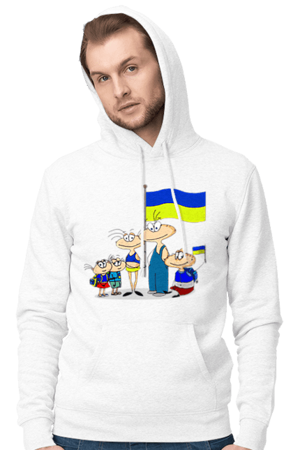 Чоловіче худі з принтом "Україна давай". Масяня, нас багато, разом, україна. ☾ Baby_Raccoon ♡