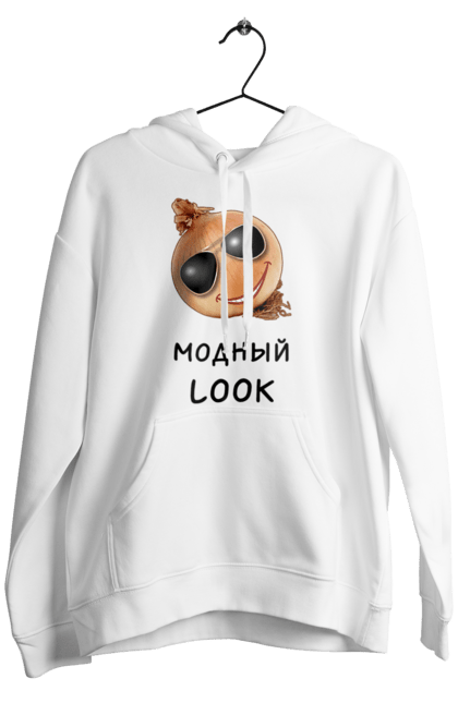 Чоловіче худі з принтом "Модний Look". Вид, жарт, мода, модний, окуляри, посмішка, прикол, смайл, стиль, стильний, цибулина, цибуля, юмор. ART принт на футболках