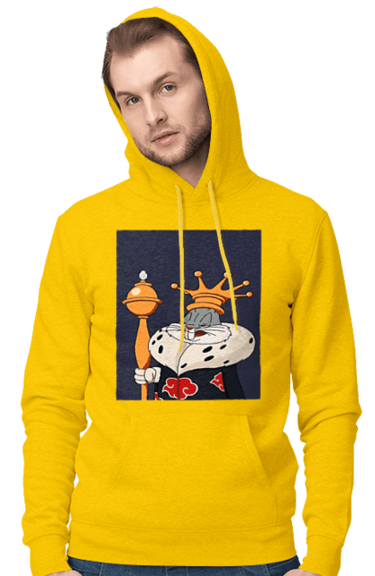 Чоловіче худі з принтом "Кролик Багз Банні". Bugsbunny, bunny, cartoon, багзбанни, багзбанні, кролик, мультик. CustomPrint.market