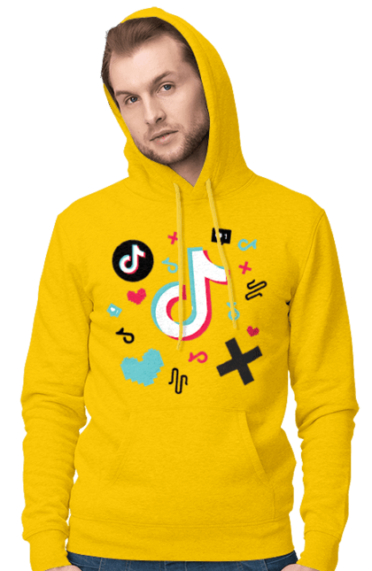 Чоловіче худі з принтом "Тік Ток". Tik tok, тик ток, тик ток логотип, тикток, тік ток, тікток. CustomPrint.market