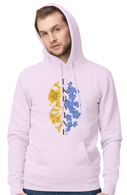 Чоловіче худі з принтом "Ukraine flower 2". Війна, війна в україні, герб україни, люблю україну, патріот, патрон, свобода, україна, я українець. CustomPrint.market