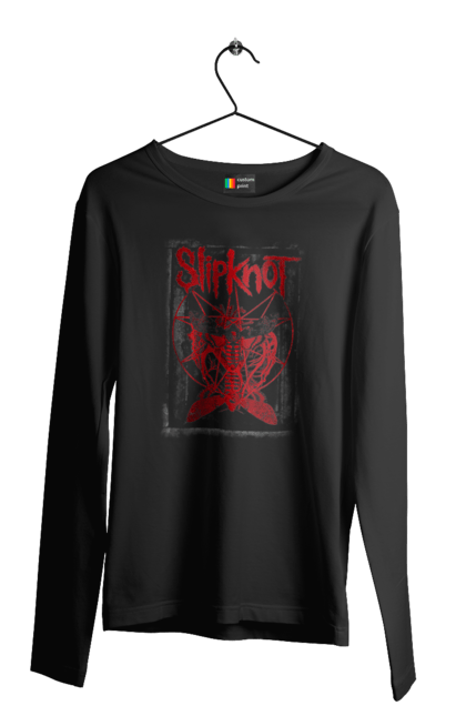 Чоловічій лонгслів з принтом "Slipknot". Slipknot, група, музика, ню-метал, спід метал, хард рок, хеві метал. futbolka.stylus.ua