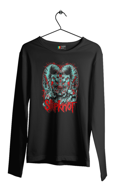 Чоловічій лонгслів з принтом "Slipknot". Slipknot, група, музика, ню-метал, спід метал, хард рок, хеві метал. futbolka.stylus.ua
