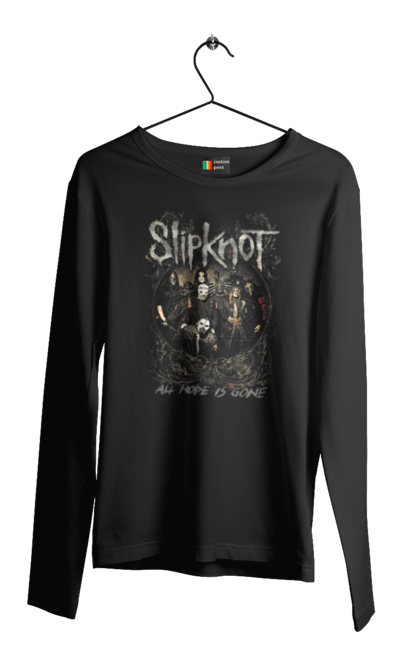 Чоловічій лонгслів з принтом "Slipknot". Slipknot, група, музика, ню-метал, спід метал, хард рок, хеві метал. CustomPrint.market