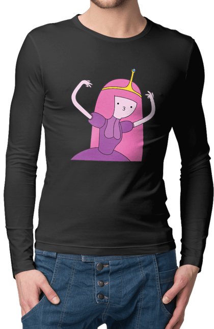 Чоловічій лонгслів з принтом "Час пригод принцеса бубльгум". Adventure time, джейк, марселін, маршалл лі, принц гамболл, принцеса баблгум, принцеса бубльгум, фінн, фіона, час пригод. CustomPrint.market