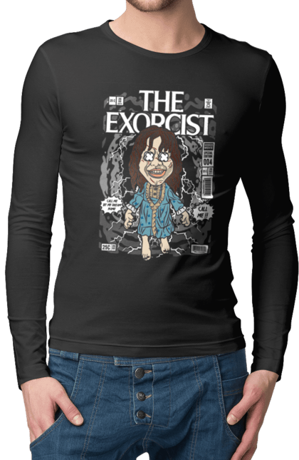 Чоловічій лонгслів з принтом "The Exorcist". Екзорцист, лялька, страх, страшилка, фільм жахів, хорор. futbolka.stylus.ua