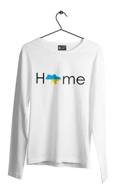 Чоловічій лонгслів з принтом "Ukraine Home, Дім Україна, Дім Україна". Ukraine lives matter, антипутинська футболка, зелена футболка, класичний герб україни, націоналістичні футболки, патріотичні футболки, українська футболка, футболка без війни, футболка вільна україна, футболка все, футболка героям слава, футболка для патріотів, футболка зеленого, футболка любите україну, футболка привид києва, футболка російський корабель, футболка світ україни, футболка слава україні, футболка справжній українець, футболка стоп війна, футболки з боєприпасами, футболки з тризубцем. futbolka.stylus.ua