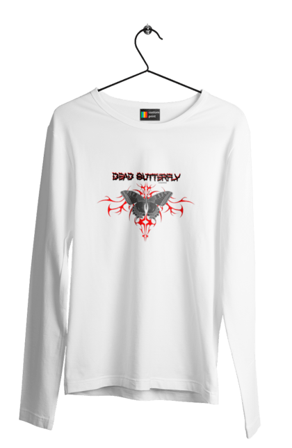 Чоловічій лонгслів з принтом "Dead Butterfly". Грандж, мертвий, метал, метелик, рок, треш. CustomPrint.market