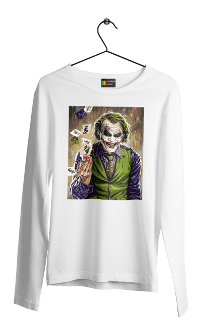 Чоловічій лонгслів з принтом "Джокер". Dc comics, бетмен, готуємо, джокер, суперлиходії. CustomPrint.market