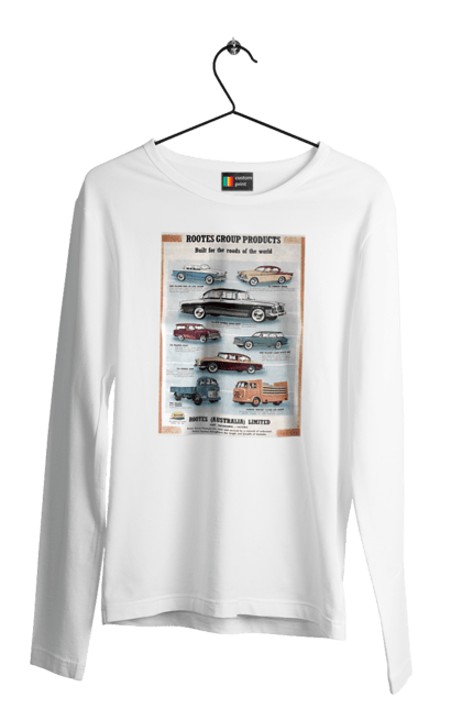 Чоловічій лонгслів з принтом "Аутомобільйо". Rootes, rootes (australia) limited, rootes group, rootes group products. CustomPrint.market