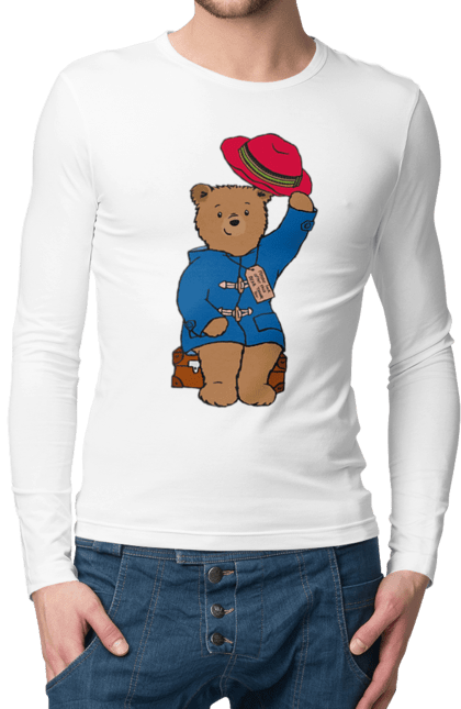 Чоловічій лонгслів з принтом "Паддінгтон". Animation, bear, cartoon, film, teddy bear. CustomPrint.market