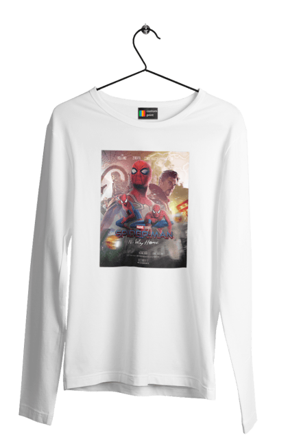 Чоловічій лонгслів з принтом "Людина павук". 2021, marvel, spider man, spiderman, веном, веном 2, доктор восьминіг, думка, ендрю гарфілд, зелений гоблін, комікси, людина павук, людина павук 3, майнкрафт, марвел, месники, мультивсесвіт, немає шляху додому, огляд, пітер паркер, спайдерверс, тобі магуайр, том холланд, трейлер, фільм, фільми, фільми марвел. CustomPrint.market