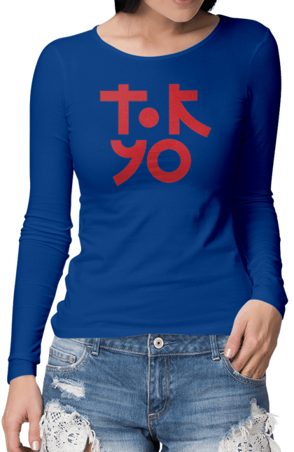 Жіночий лонгслів з принтом "Токіо". Місто токіо, напис токіо, токіо. CustomPrint.market