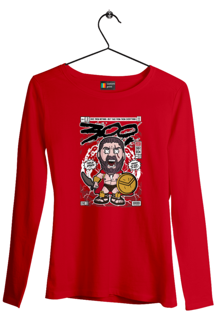 Жіночий лонгслів з принтом "Leonidas 300". 300, леонід, леонід 300, спарта. Funkotee