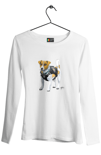 Жіночий лонгслів з принтом "Пес Патрон". Art, graphic, print, патрон, пес. CustomPrint.market