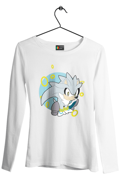 Жіночий лонгслів з принтом "Сонік". Sega, гра, сонік. CustomPrint.market