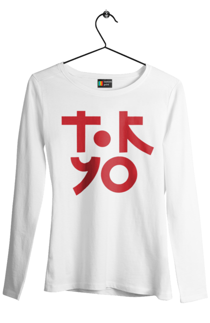 Жіночий лонгслів з принтом "Токіо". Місто токіо, напис токіо, токіо. CustomPrint.market
