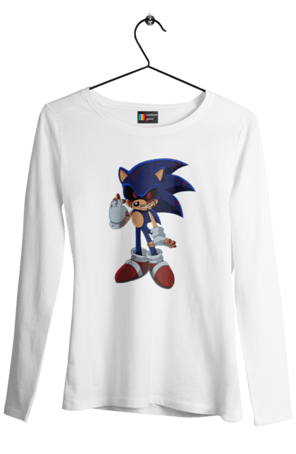Жіночий лонгслів з принтом "Сонік (8)". Sega, shadow, sonic, sonic x, гра, ежик, игра, їжачок, наклз, сега, скорость, соник, сонік, сього, тейлз, швидкість, шедоу. CustomPrint.market