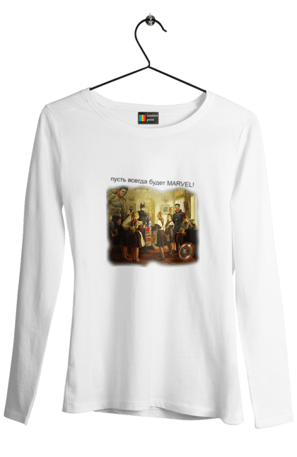Жіночий лонгслів з принтом "Marvel forever". Hulk, pioneers, thanos, varvel, vodka. CustomPrint.market