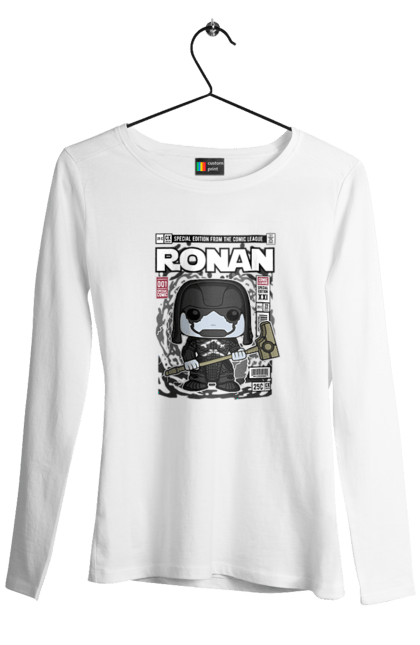 Жіночий лонгслів з принтом "Ronan". Tanos, галактика, дивуватися, евангерс, комікси, опікуни, охоронці галактики, ронан. Funkotee