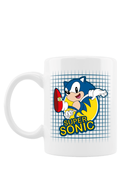 Чашка з принтом "Сонік". Sega, sonic, sonic the hedgehog, відеогра, комікс, мульстеріал, сонік, талисман. CustomPrint.market