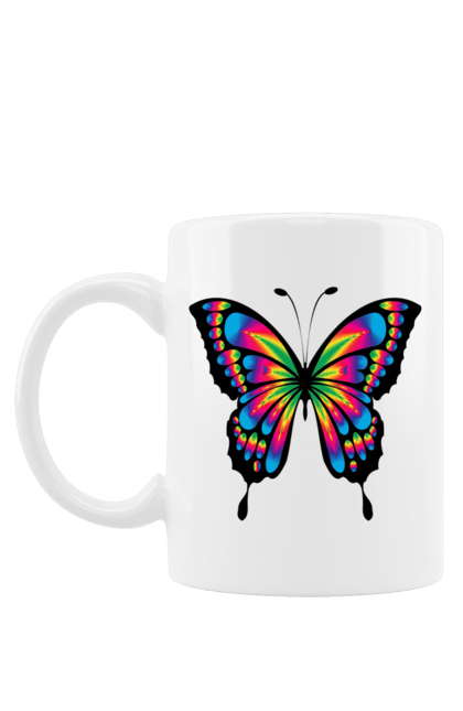 Чашка з принтом "Метелик". Абстракция, візерунок, декор, казковий, малюнок, метелик. CustomPrint.market