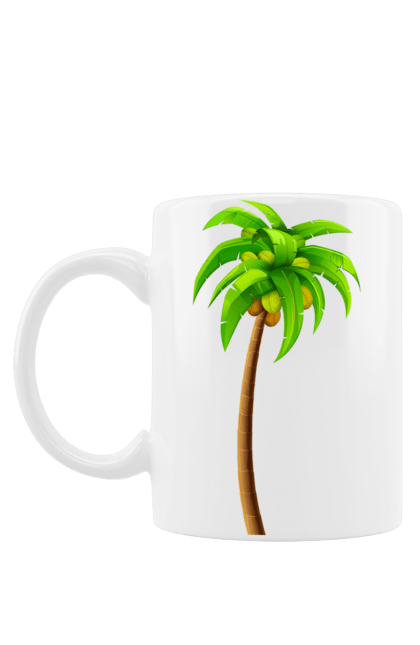 Чашка з принтом "Пальма". Дерево, кокос, мальдіви, пальма, пляж. futbolka.stylus.ua