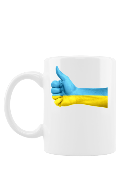 Чашка з принтом "Like". Like, ua, жовтий, рука, синий, україна. CustomPrint.market