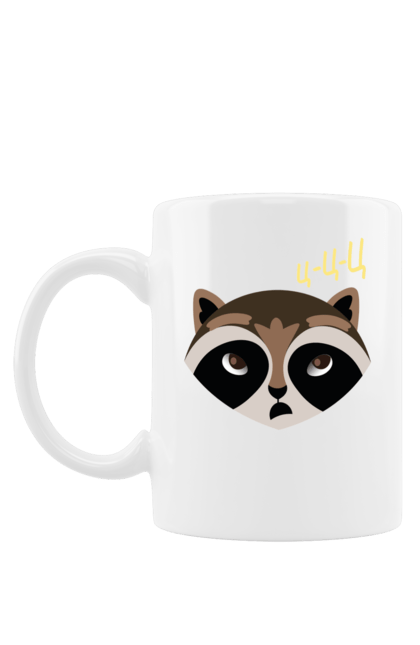 Чашка з принтом "Єнот". Енот, животные, круто, мыло, прикол, тренд. CustomPrint.market