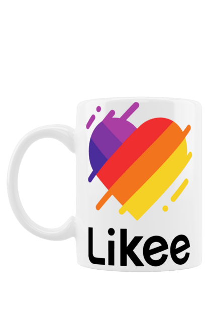 Чашка з принтом "Likee". Likee, лайки, серце, соціальна мережа. CustomPrint.market
