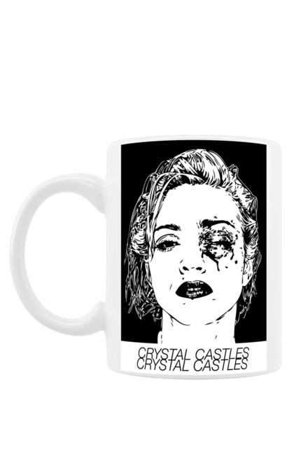 Чашка з принтом "Crystal Castles". Alice practice, crystal castles, альбом, група, електронік рок, музика, рок, синті панк, синті поп. ☾ Baby_Raccoon ♡