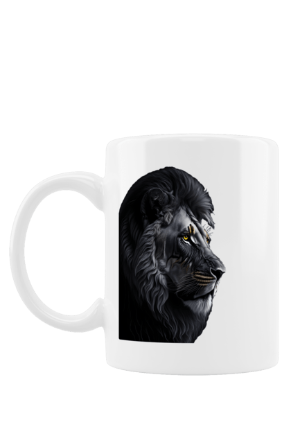 Чашка з принтом "Величне обличчя лева". Величний лев, лев, обличчя лева. CustomPrint.market