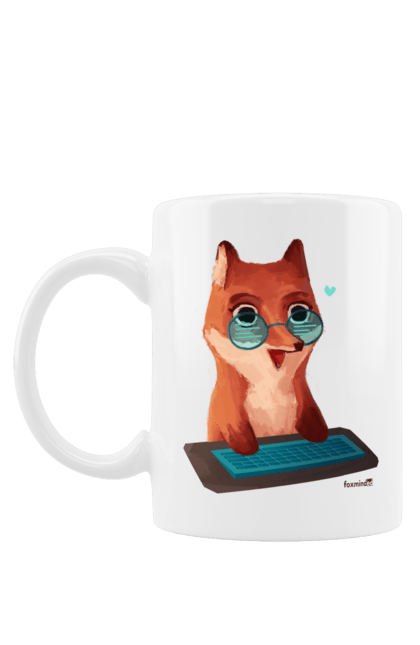Чашка з принтом "Лисиця з клавіатурою". Foxminded, клавіатура, лисиця. Магазин фірмового мерчу компанії FoxmindEd