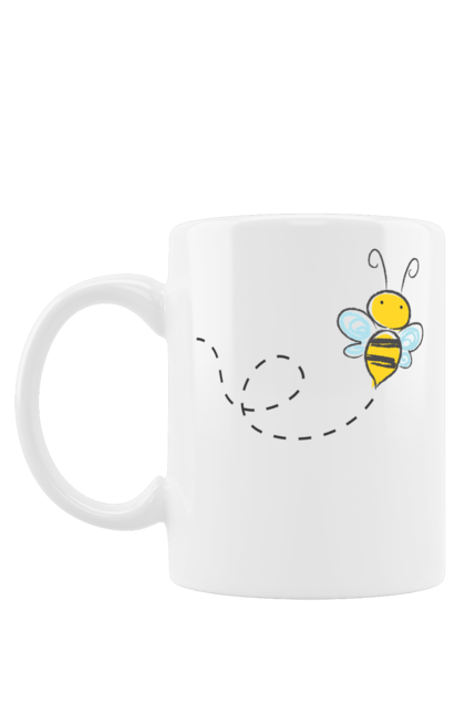 Чашка з принтом "Бджілка метелик". Бджілка, дитяча, дівчинка, метелик, футболка. CustomPrint.market